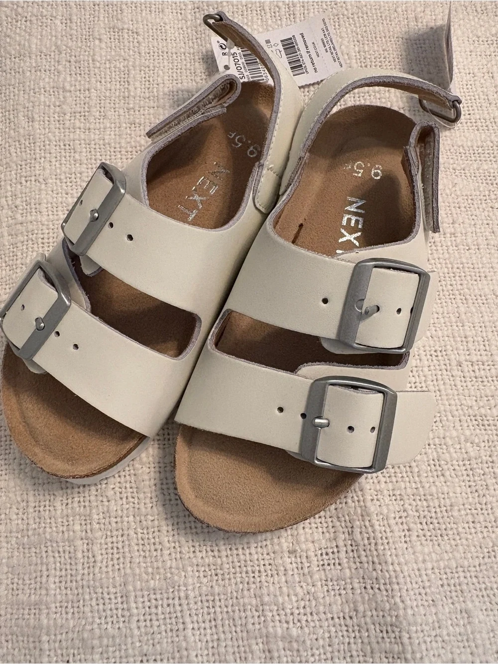 NWT Kid’s next White Double-Buckle Slingback Sandals US size 10.5